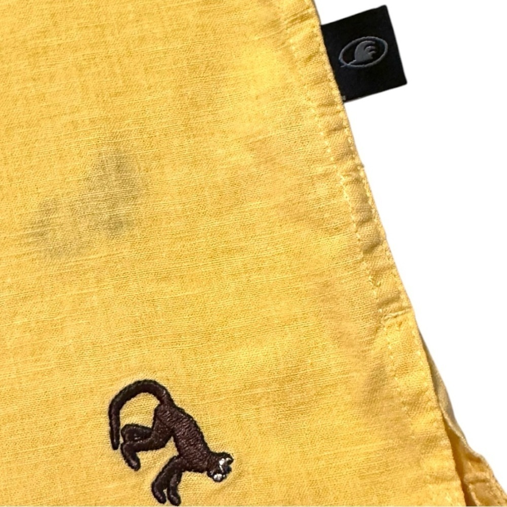 First Wave Boys Yellow Linen Blend Button Down Shirt Size 3 Embroidered - Picture 5 of 5
